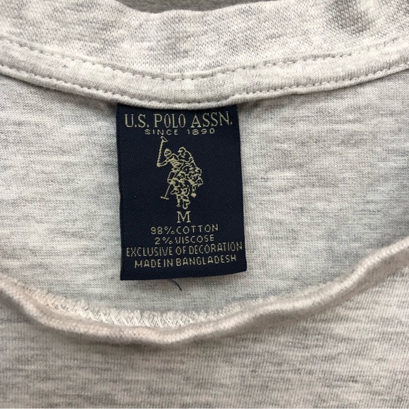 U.S. Polo Assn. Men’s Heathered Crew Neck Grey Medium - Picture 4 of 7